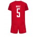 Cheap Denmark Joakim Maehle #5 Home Football Kit Children World Cup 2022 Short Sleeve (+ pants)